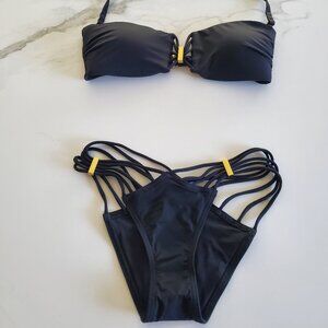 New Victoria's Secret String Bikini Set Black